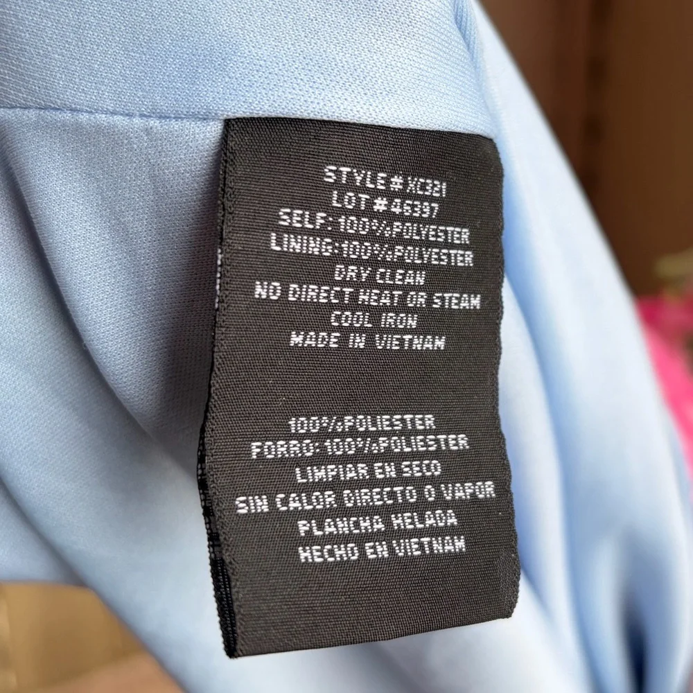 🆕 Xscape Floral Chiffon Halter Maxi Dress Size 12 Pink Blue Ruffle Formal Gown - Picture 16 of 17